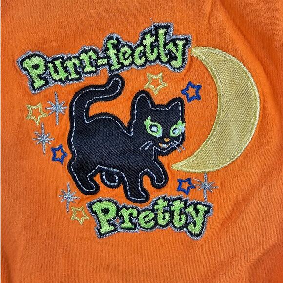Toddler Halloween Outfit Size 18 mos Black Cat Shirt Skirt PURR-FECTLY PRETTY - Picture 4 of 15